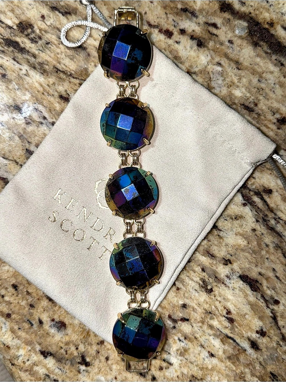 KENDRA SCOTT Faceted Stone Link Bracelet in Blue & Purple